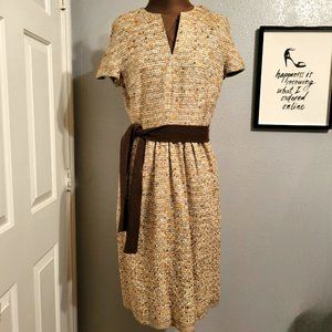 Rena Lange Tweed Sequin Detail Dress